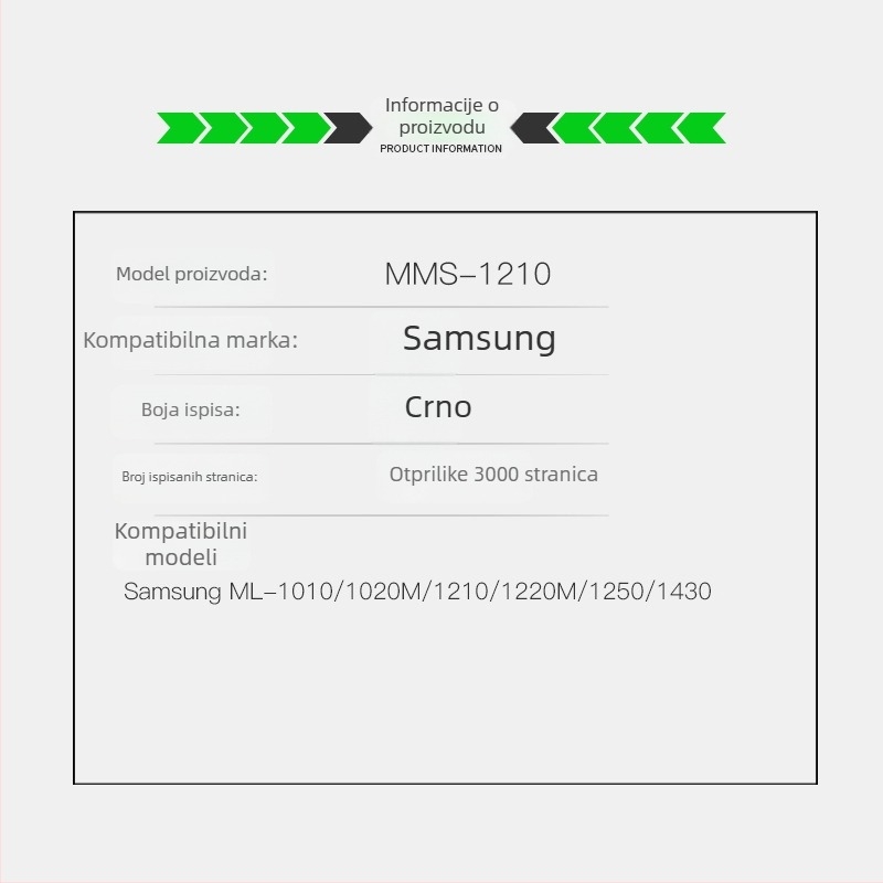 OA-Print toner cartridge za Samsung ML-1010/1020M/1210/1220M/1250/1430 lasersko – ponovno napunjivo, 3000 stranica (5% pokriće), kompatibilno s ML-1210D3