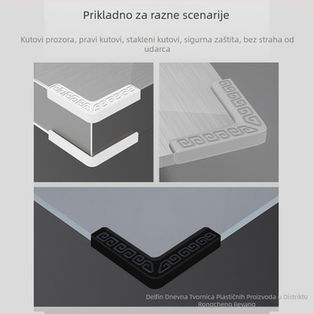 Zaštitni pokrov kuta prozora, otporan na sudar, pravokutnog oblika, proziran; Podrijetlo: Jieyang, Guangdong