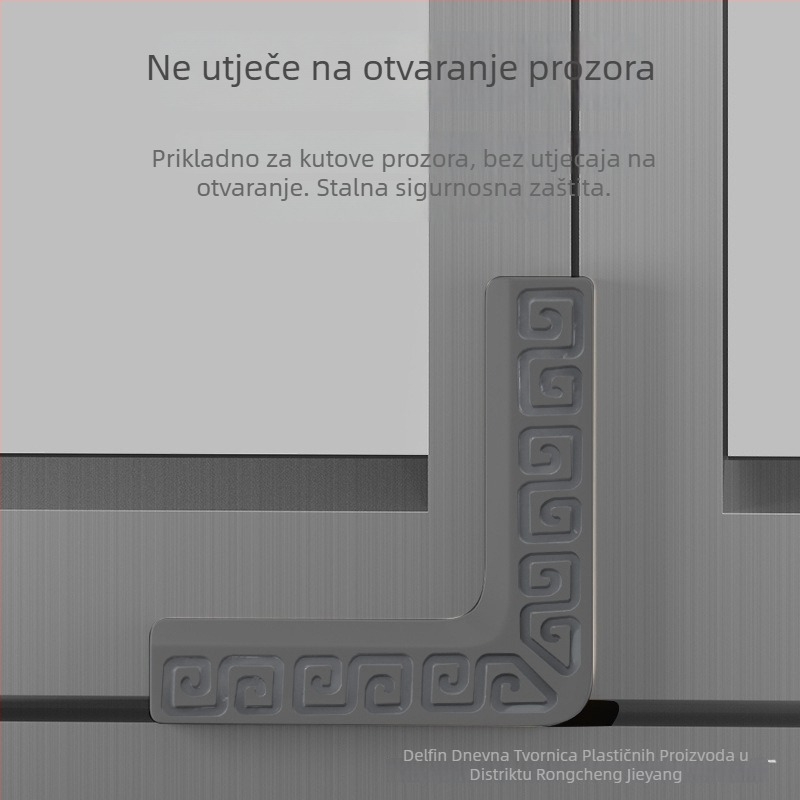 Zaštitni pokrov kuta prozora, otporan na sudar, pravokutnog oblika, proziran; Podrijetlo: Jieyang, Guangdong