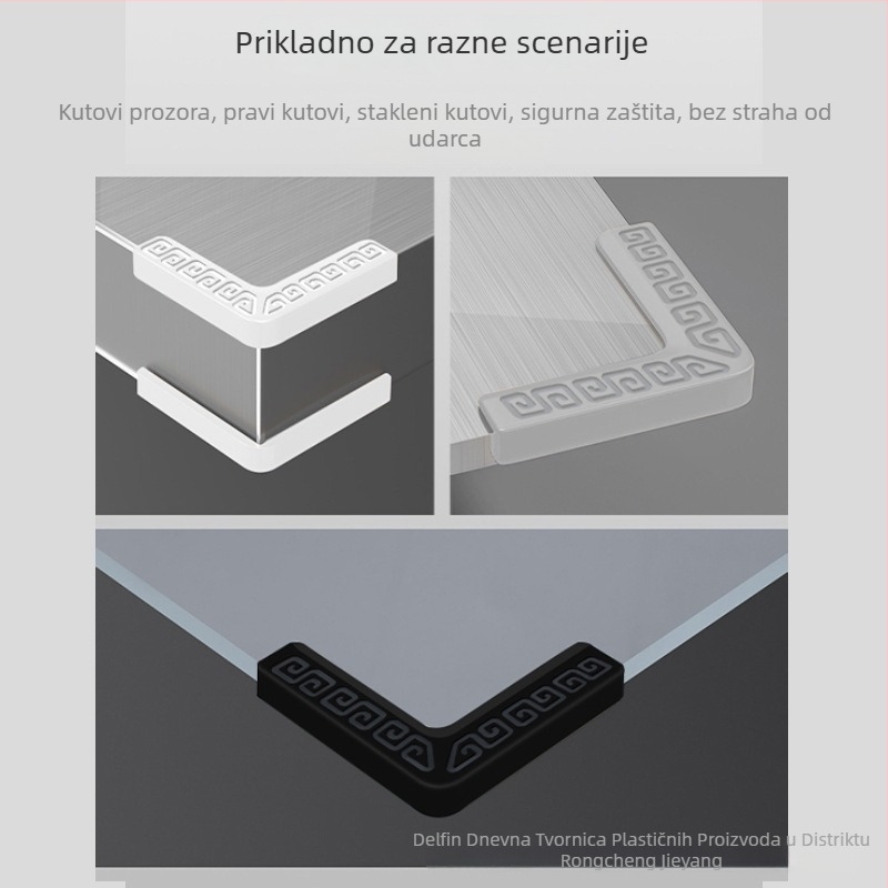 Zaštitni pokrov kuta prozora, otporan na sudar, pravokutnog oblika, proziran; Podrijetlo: Jieyang, Guangdong