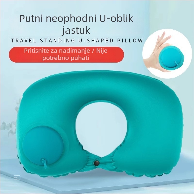 Nafukljiva U-oblikovana jastučnica za vrat, PVC, model B5188/B5189, težina 72 g, prijenosni putni jastuk