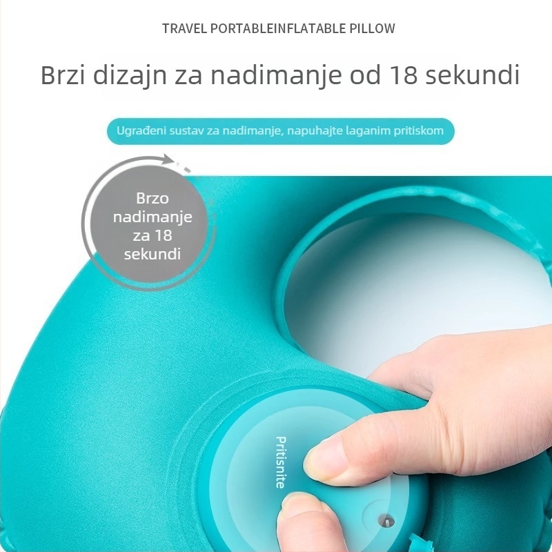 Nafukljiva U-oblikovana jastučnica za vrat, PVC, model B5188/B5189, težina 72 g, prijenosni putni jastuk