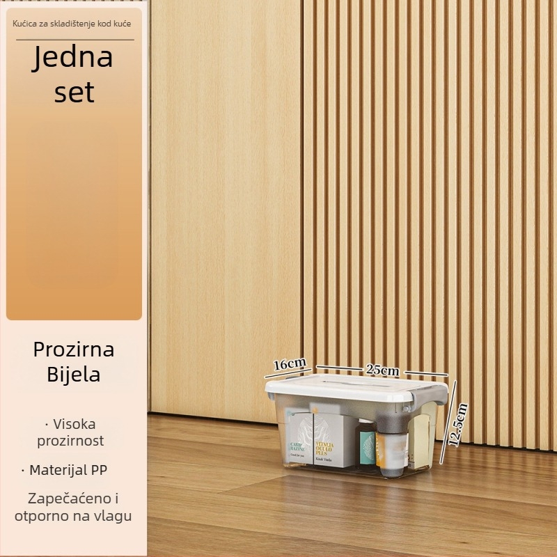 Prozirna plastična kutija za pohranu | S kotačićima, 45 L kapaciteta, PP materijal, višenamjenska za odjeću i igračke