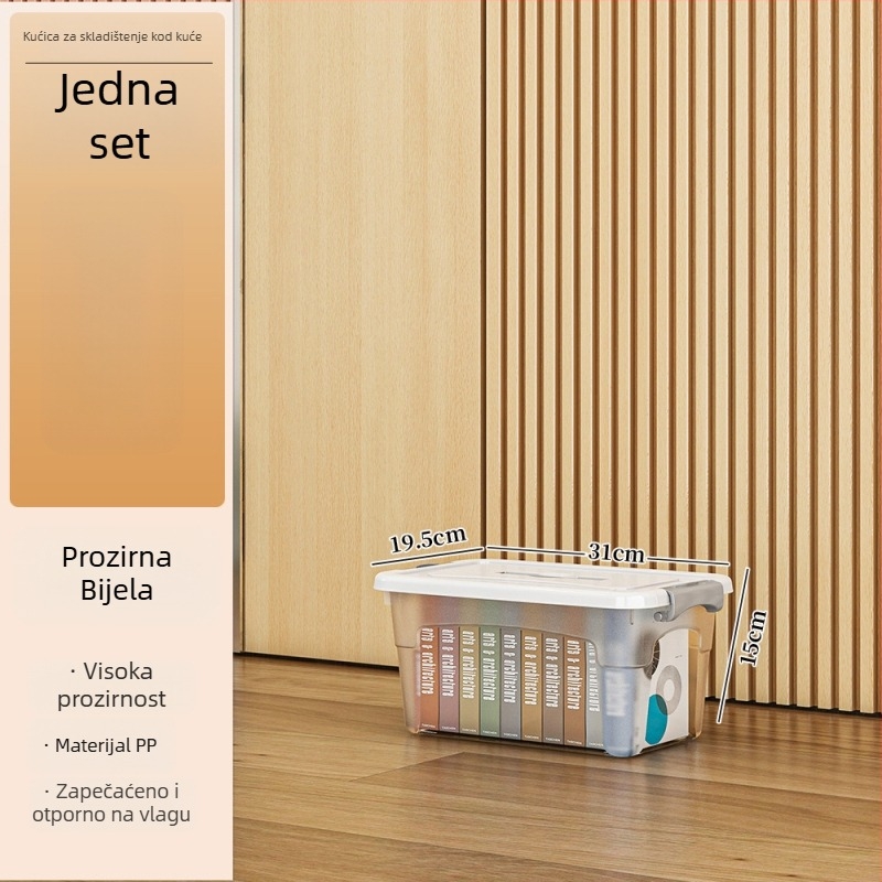 Prozirna plastična kutija za pohranu | S kotačićima, 45 L kapaciteta, PP materijal, višenamjenska za odjeću i igračke