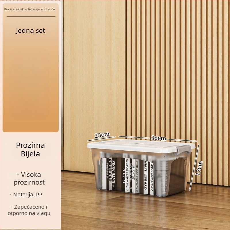 Prozirna plastična kutija za pohranu | S kotačićima, 45 L kapaciteta, PP materijal, višenamjenska za odjeću i igračke