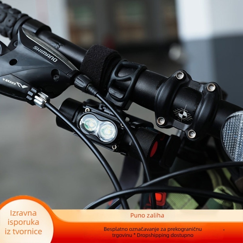 Biciklistička prednja svjetiljka od aluminijske legure, punjiva, snažna LED dioda, dvostruka namjena za bicikl