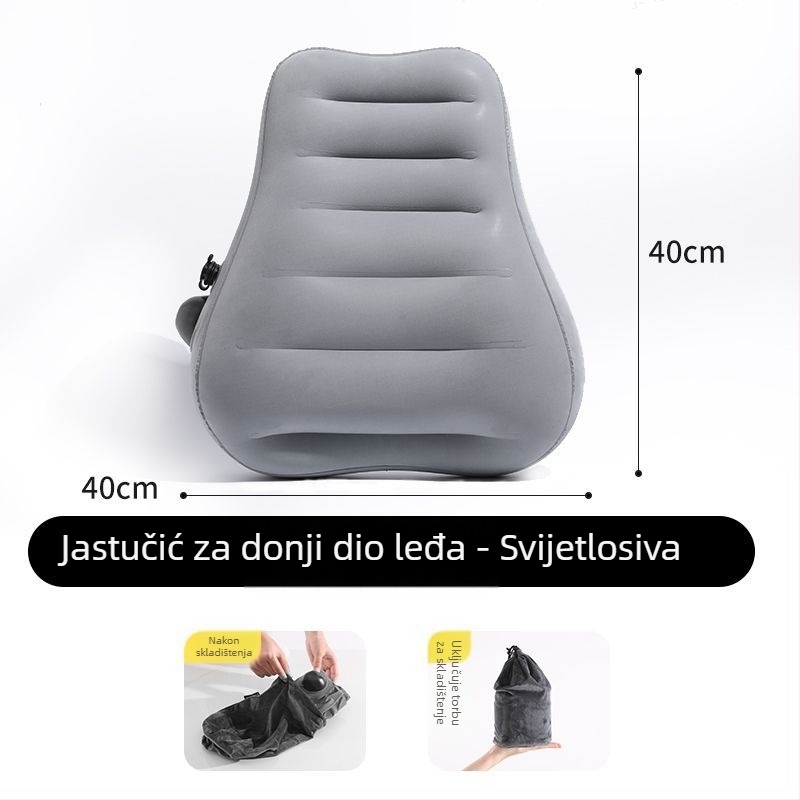 Naduvljiva lumbalna jastučnica za putovanja, U-oblik, prijenosna za uredsku stolicu