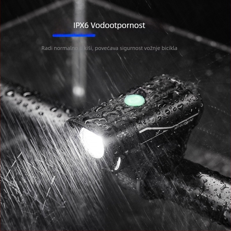 Prednje svjetlo za planinski bicikl — aluminijska legura, USB punjiva LED, visoka svjetlost, montaža klikom