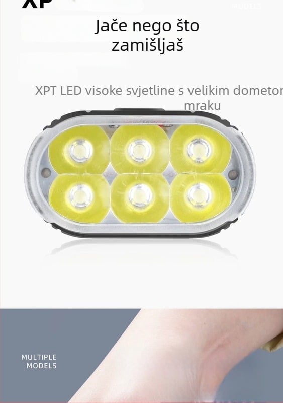 Prednje svjetlo za bicikl, 2000 lumena, 4800 mAh, moguće ugraditi, Yuuisd/Jiu Yue