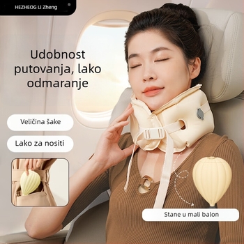 U-obliku napuhujuća putna jastučnica za avion, prijenosna, moderni minimalistički stil — Harmonious Hz-A2