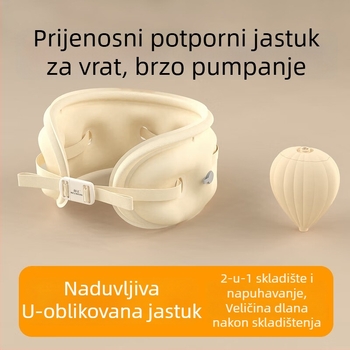U-obliku napuhujuća putna jastučnica za avion, prijenosna, moderni minimalistički stil — Harmonious Hz-A2