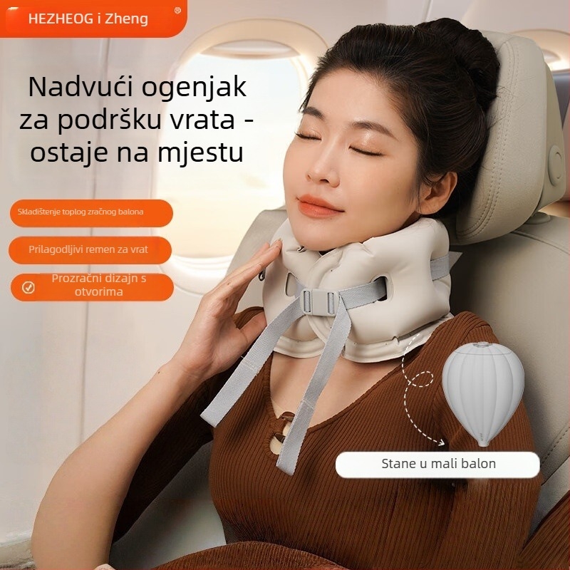 U-obliku napuhujuća putna jastučnica za avion, prijenosna, moderni minimalistički stil — Harmonious Hz-A2