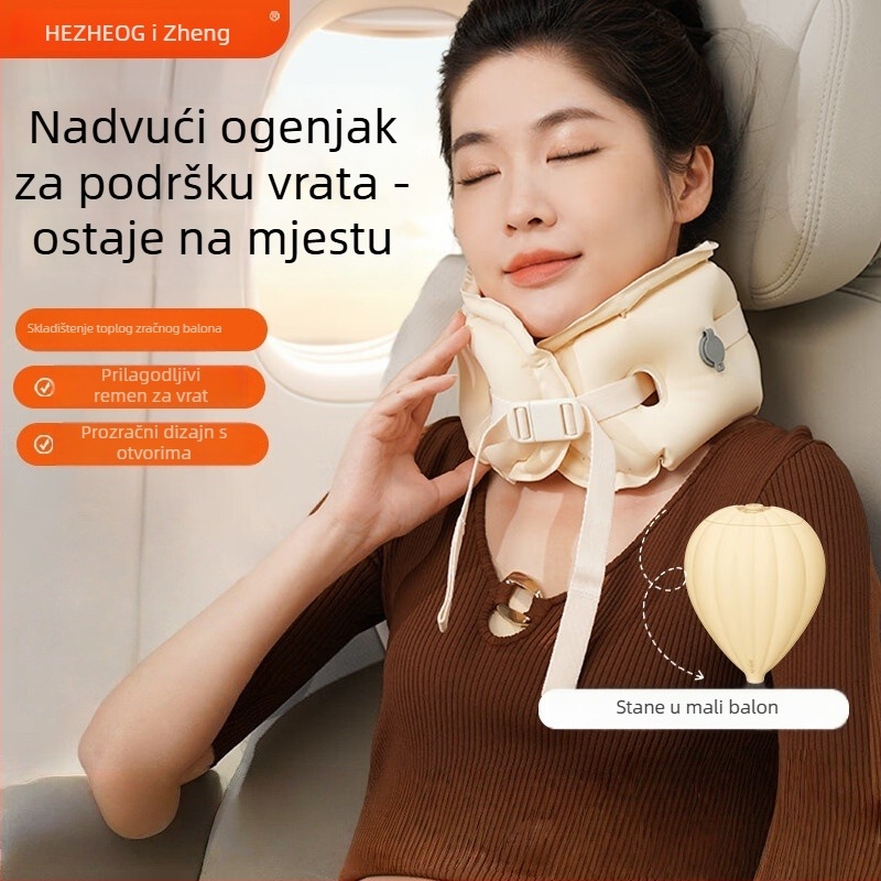 U-obliku napuhujuća putna jastučnica za avion, prijenosna, moderni minimalistički stil — Harmonious Hz-A2