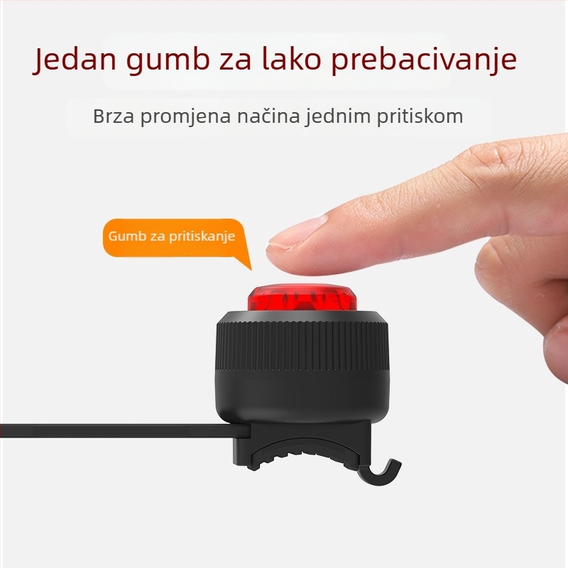 A08 Gem Zadnje svjetlo, Frog Light i svjetlo za kacigu za planinski bicikl — vodootporno, Napajanje: 2× CR2032 baterije, Marka HND