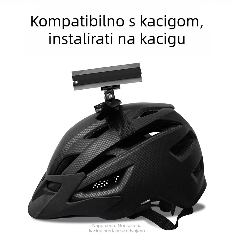 Noćna prednja svjetiljka za biciklizam sa zaslonom stanja baterije, GoPro nosač na kacigi, USB power bank, za planinski bicikl