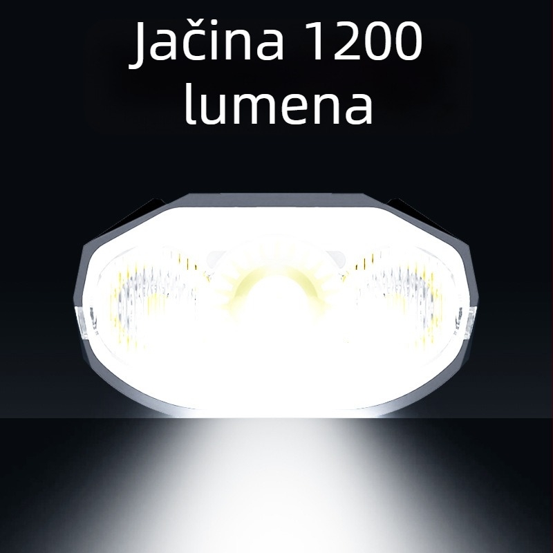Noćna prednja svjetiljka za biciklizam sa zaslonom stanja baterije, GoPro nosač na kacigi, USB power bank, za planinski bicikl