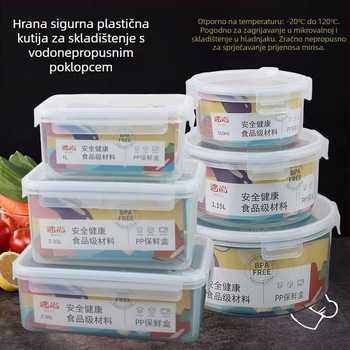 Plastična kutija za obrok od PP-a, kvadratnog oblika, mikrovalna sigurna, jednodjelna, održava svježinu hrane