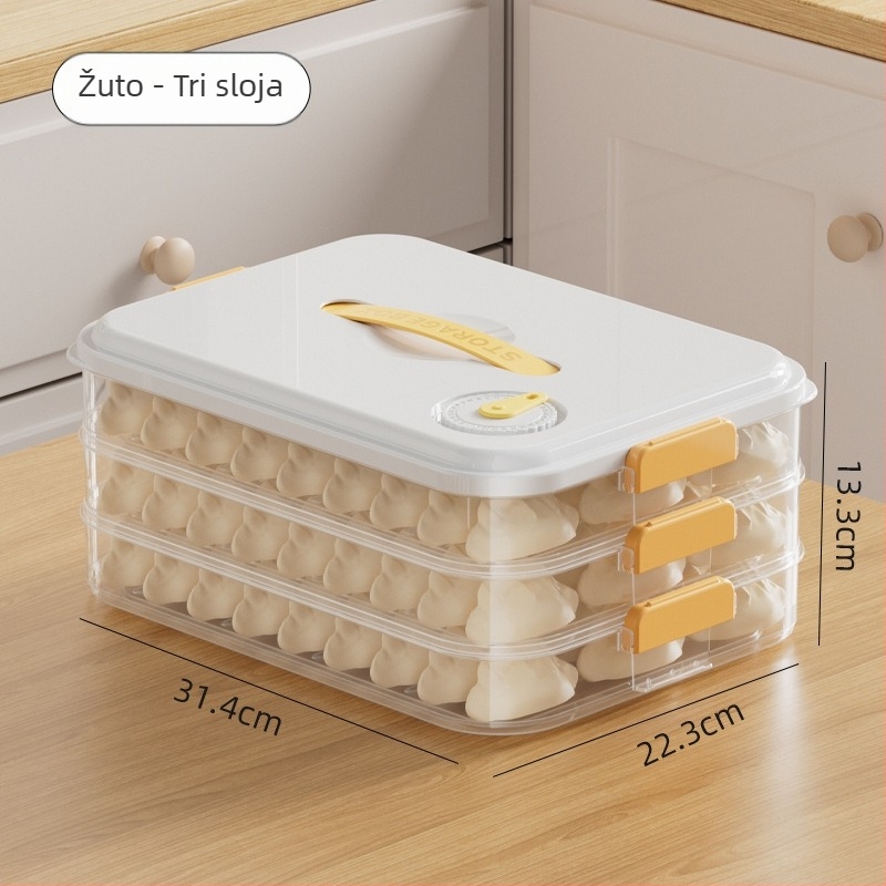 Kutija za knedle, plast za prehranu hrane, za skladištenje i očuvanje svježine, zamrzivački kompatibilan, jednostavan stil