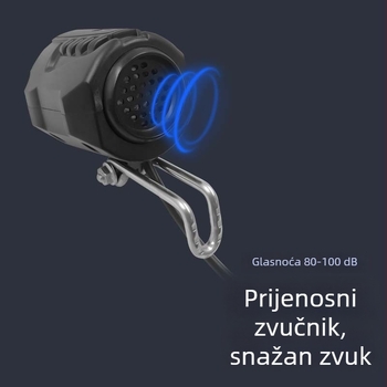 LED prednje svjetlo za električni bicikl za noćnu vožnju, vodootporno, visoka svjetlina, sa sirenom, 48V/36V