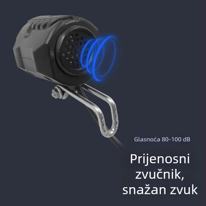 LED prednje svjetlo za električni bicikl za noćnu vožnju, vodootporno, visoka svjetlina, sa sirenom, 48V/36V