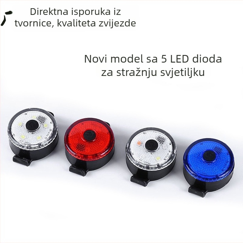 Svjetlo za bicikl s USB punjenjem – snažno noćno svjetlo, LED stražnja svjetiljka za planinski i cestovni bicikl uz funkciju upozorenja