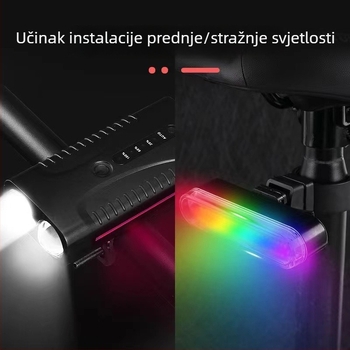 Set svjetala za bicikl (prednje i stražnje) s USB punjenjem – marka KQ, prilagođena obrada dostupna