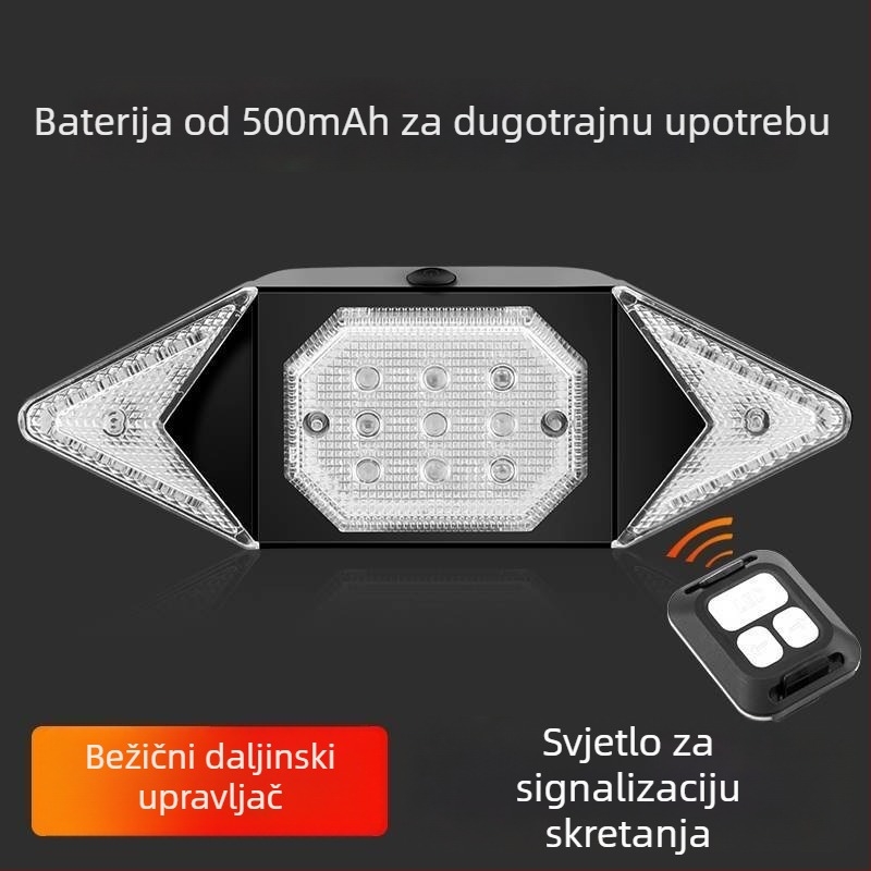 Stražnja svjetiljka za bicikl s bežičnim daljinskim upravljačem signala, punjiva za planinske bicikle