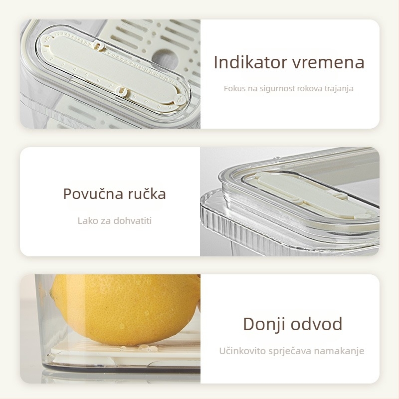 Kutija za skladištenje u hladnjaku za voće i povrće, Liangshe, PET+PP+silikon, čuva svježinu i zatvara, podrijetlo Zhejiang