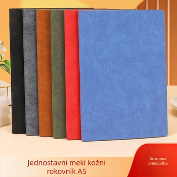 A5 poslovna bilježnica s PU mekom kožom, ured dnevnik za sastanke i bilješke, zapisnik sastanka, mogućnost ispisa logotipa