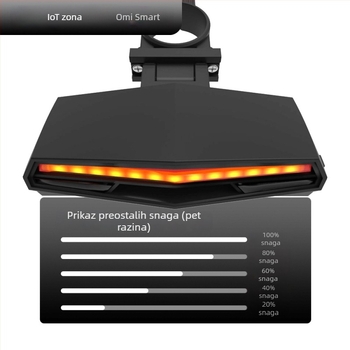 LED stražnja svjetiljka za bicikl s pametnim daljinskim upravljačem, USB napajanje, vodootporna za noćnu vožnju na planinskom biciklu