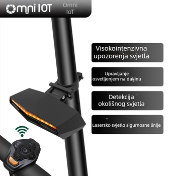 LED stražnja svjetiljka za bicikl s pametnim daljinskim upravljačem, USB napajanje, vodootporna za noćnu vožnju na planinskom biciklu