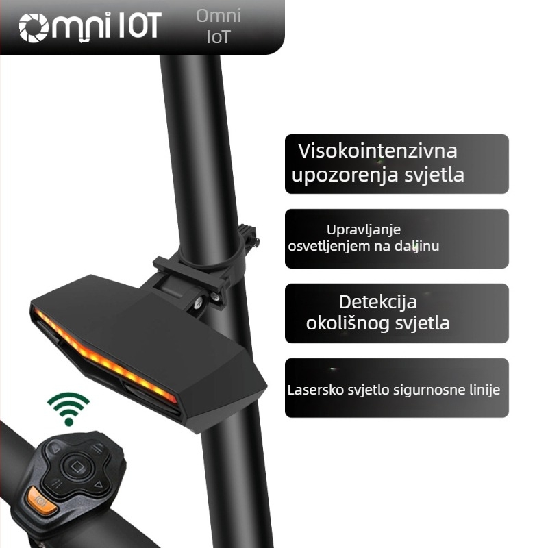 LED stražnja svjetiljka za bicikl s pametnim daljinskim upravljačem, USB napajanje, vodootporna za noćnu vožnju na planinskom biciklu