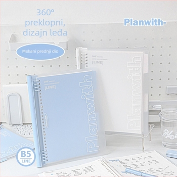 Rosyposy PW251V Tektu s mekim koricama i 8 rupa, 40 listova, PP/PU unutarnje stranice, model PW251V, bez loga