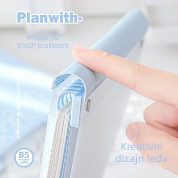 Rosyposy PW251V Tektu s mekim koricama i 8 rupa, 40 listova, PP/PU unutarnje stranice, model PW251V, bez loga