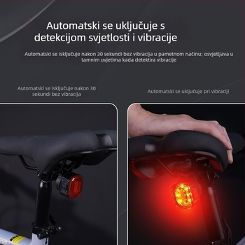 Pametno stražnje svjetlo za bicikl s vibracijskim senzorom za cestovni bicikl, dvostruka baza za montažu, noćno vožnja upozorenje — Značka BL, prilagodba dostupna