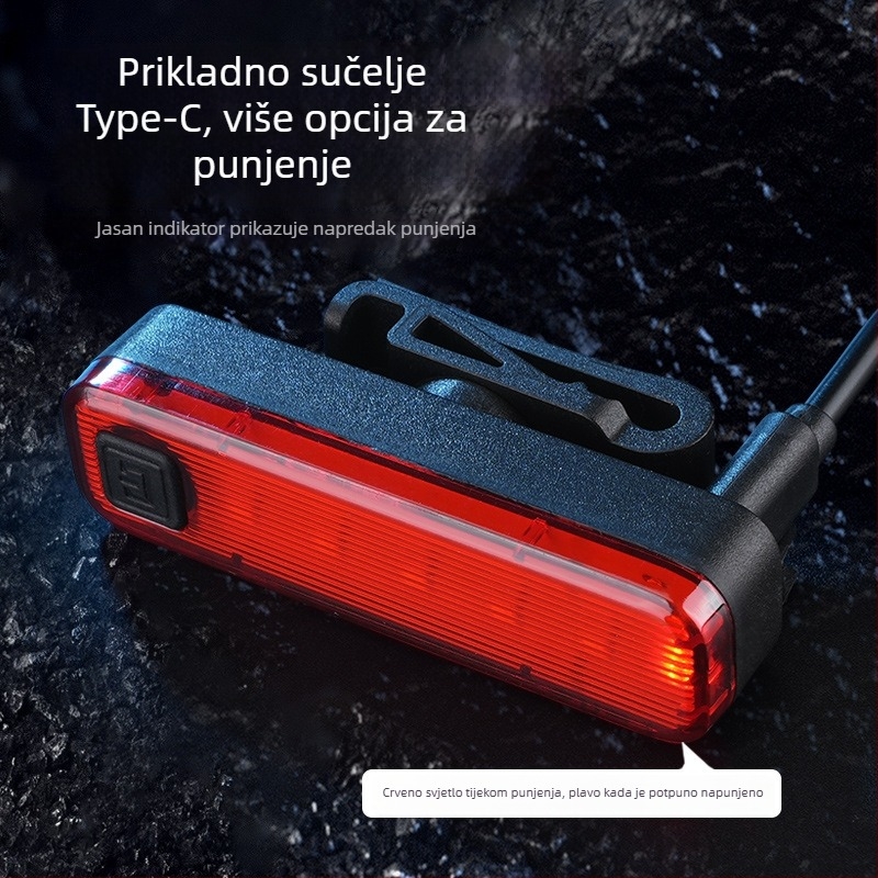 Stražnja svjetiljka za bicikl, USB punjiva, za noćnu vožnju na planinskim i cestnim biciklima