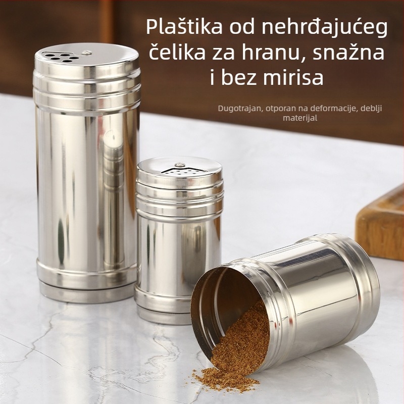 Okretna posuda za začine u kuhinji, spremnik čvrstih začina, dozator soli i začina, moderni minimalistički dizajn, premium kvaliteta
