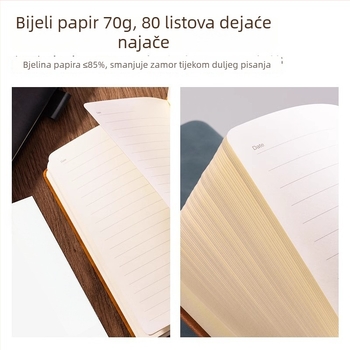 Deli prilagodljivi poslovni bilježnica s kopčom, PU kožna korica, 80 stranica, bežično povezivanje, off-white papir 70 g/m²