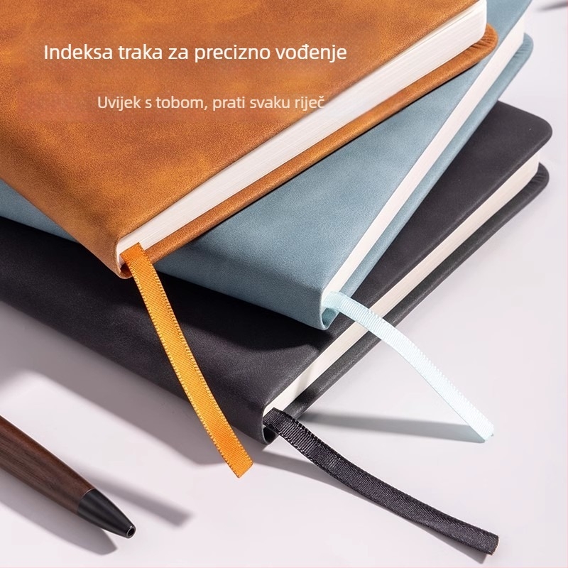Deli prilagodljivi poslovni bilježnica s kopčom, PU kožna korica, 80 stranica, bežično povezivanje, off-white papir 70 g/m²