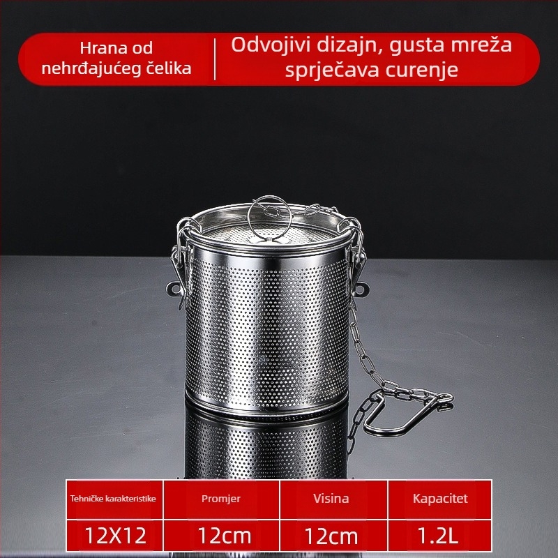 Kutija za začine od 316 nerđajućeg čelika, komercijalna upotreba, mrežasti filtr za juhu i posuda za začine, veliki kapacitet