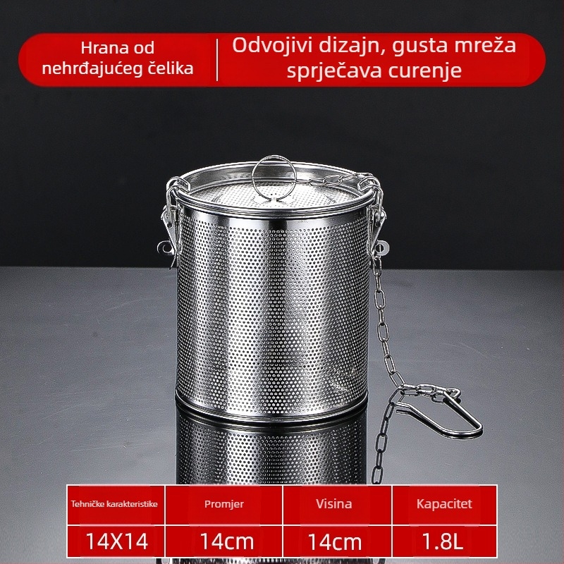 Kutija za začine od 316 nerđajućeg čelika, komercijalna upotreba, mrežasti filtr za juhu i posuda za začine, veliki kapacitet