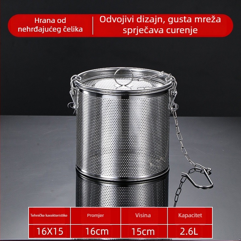 Kutija za začine od 316 nerđajućeg čelika, komercijalna upotreba, mrežasti filtr za juhu i posuda za začine, veliki kapacitet