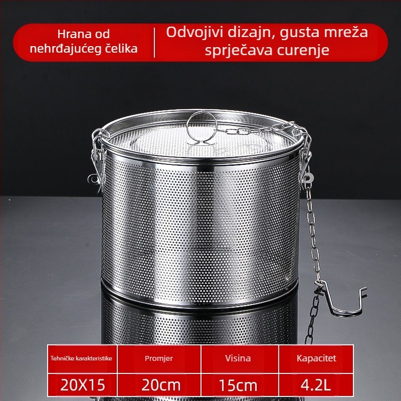 Kutija za začine od 316 nerđajućeg čelika, komercijalna upotreba, mrežasti filtr za juhu i posuda za začine, veliki kapacitet