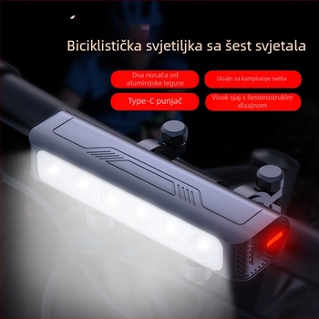 HC6 prednje svjetlo za bicikl, NATFIRE, punjivo, visoke svjetline, za noćnu vožnju