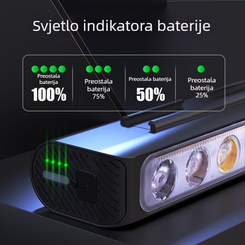 HC6 prednje svjetlo za bicikl, NATFIRE, punjivo, visoke svjetline, za noćnu vožnju