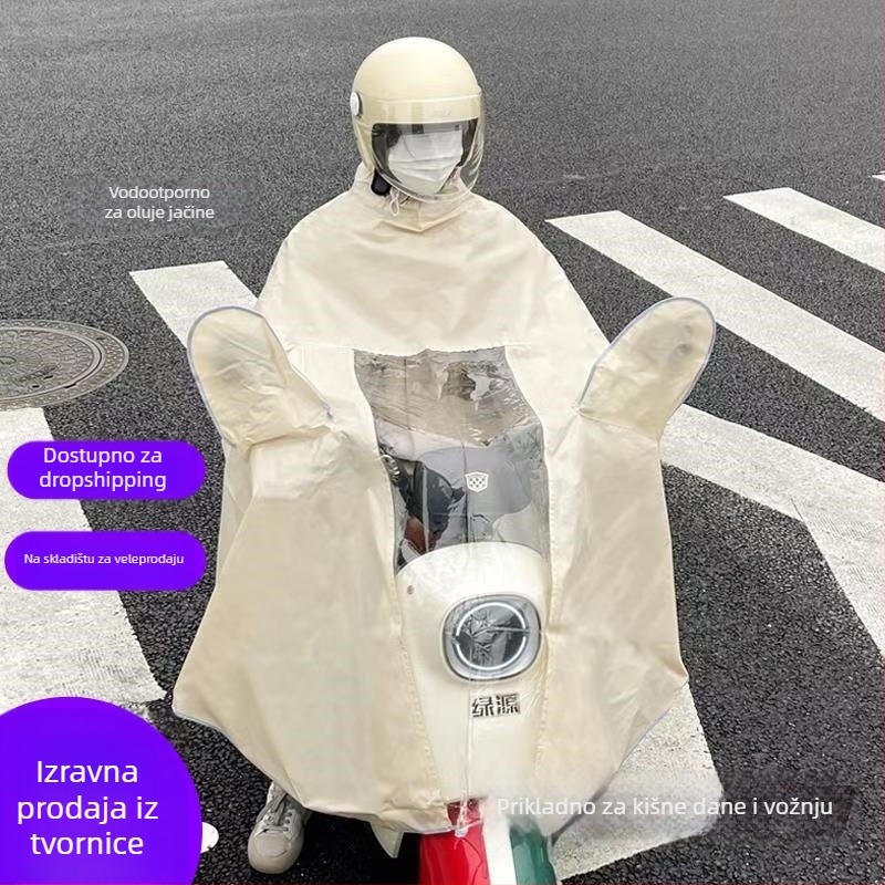 PONČO za kišnu zaštitu električnog vozila (Oxford platno; PVC ljepilo vodootporno; za odrasle; višekratna upotreba)
