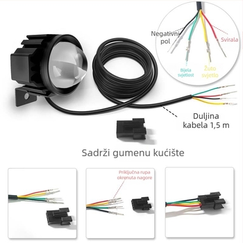 Prednje svjetlo za električni bicikl sa zvonom, za sklopive bicikle, vodootporni aluminijski reflektor