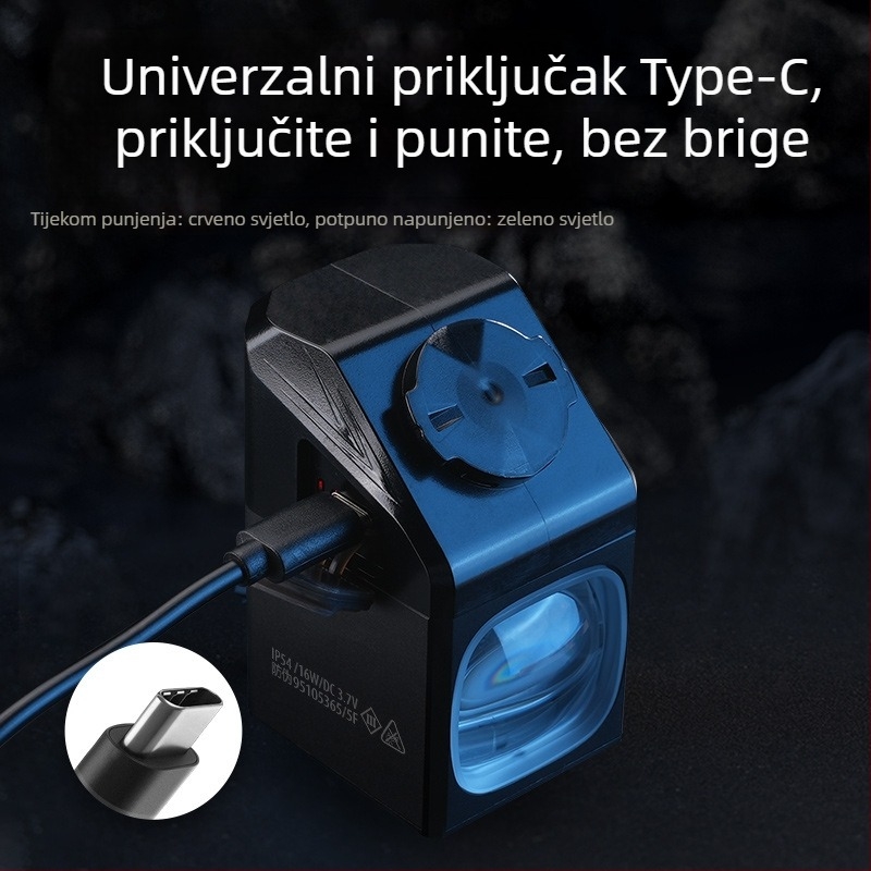Divine Fire prednja svjetiljka za bicikl — aluminijska legura, bežični daljinski upravljač, dvostruki dalek i blizu snop