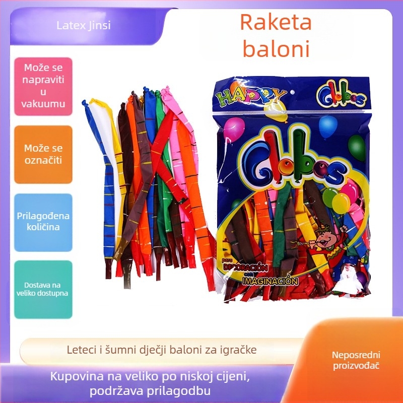 Lateks balon za ukrašavanje, igrački balon, oblik Magic Strip, ispisani logo, IP odobrenje: Ne