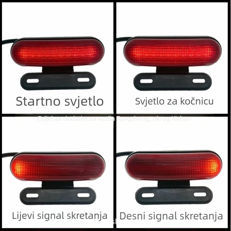 LED stražnje svjetlo sklop za električna vozila 12V/48V – 3 u 1: svjetlo za vožnju, kočenje i signalizaciju, ABS plastika
